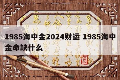 1985海中金2024财运 1985海中金命缺什么
