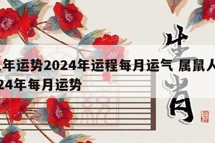 鼠年运势2024年运程每月运气 属鼠人2024年每月运势