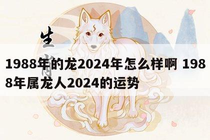 1988年的龙2024年怎么样啊 1988年属龙人2024的运势