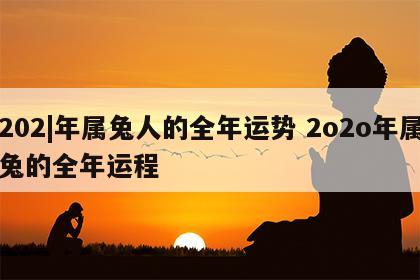 202|年属兔人的全年运势 2o2o年属兔的全年运程