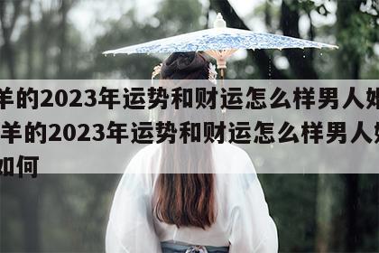 属羊的2023年运势和财运怎么样男人婚姻 属羊的2023年运势和财运怎么样男人婚姻如何