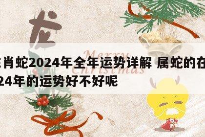 生肖蛇2024年全年运势详解 属蛇的在2024年的运势好不好呢
