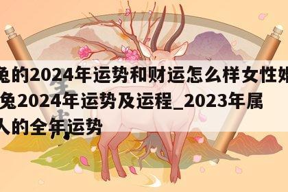 属兔的2024年运势和财运怎么样女性婚姻 属兔2024年运势及运程_2023年属兔人的全年运势