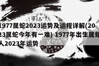1977属蛇2023运势及运程详解(2023属蛇今年有一难) 1977年出生属蛇人2023年运势