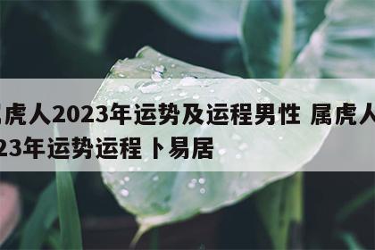 属虎人2023年运势及运程男性 属虎人2023年运势运程卜易居