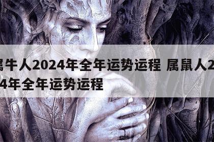 属牛人2024年全年运势运程 属鼠人2024年全年运势运程