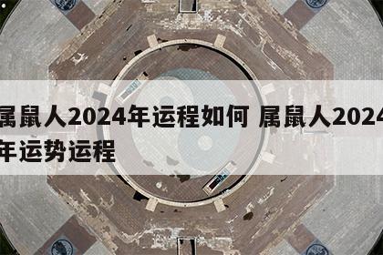 属鼠人2024年运程如何 属鼠人2024年运势运程