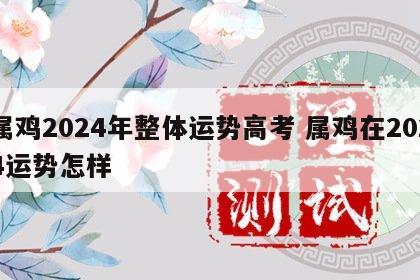 属鸡2024年整体运势高考 属鸡在2024运势怎样