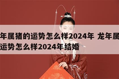 龙年属猪的运势怎么样2024年 龙年属猪的运势怎么样2024年结婚