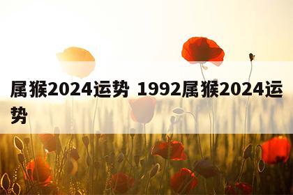 属猴2024运势 1992属猴2024运势