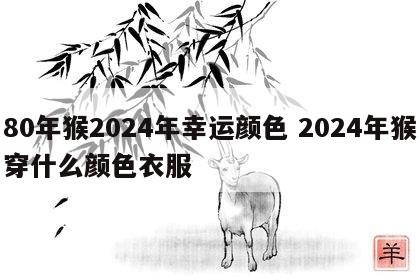 80年猴2024年幸运颜色 2024年猴穿什么颜色衣服