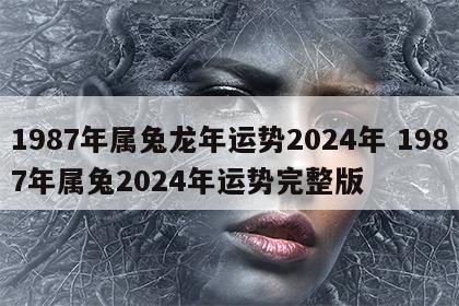 1987年属兔龙年运势2024年 1987年属兔2024年运势完整版