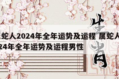 属蛇人2024年全年运势及运程 属蛇人2024年全年运势及运程男性