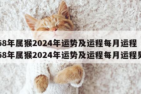 68年属猴2024年运势及运程每月运程 68年属猴2024年运势及运程每月运程男