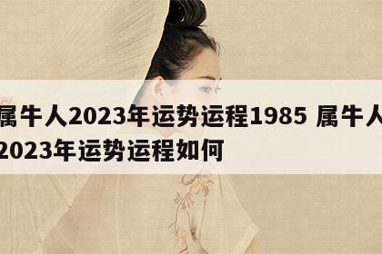 属牛人2023年运势运程1985 属牛人2023年运势运程如何