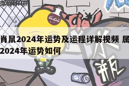 生肖鼠2024年运势及运程详解视频 属鼠的2024年运势如何