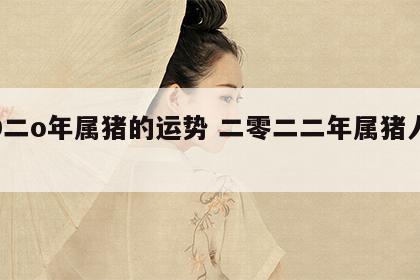二0二o年属猪的运势 二零二二年属猪人运势