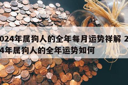 2024年属狗人的全年每月运势祥解 2024年属狗人的全年运势如何