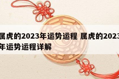 属虎的2023年运势运程 属虎的2023年运势运程详解