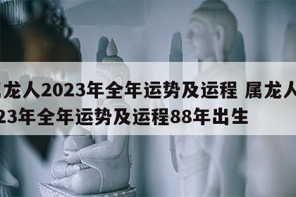 属龙人2023年全年运势及运程 属龙人2023年全年运势及运程88年出生