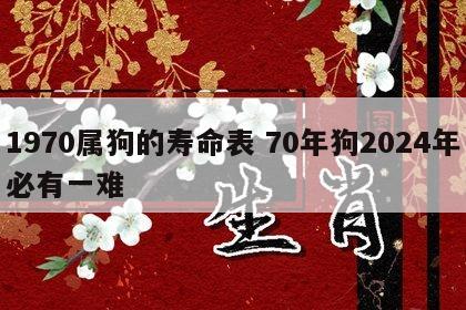 1970属狗的寿命表 70年狗2024年必有一难