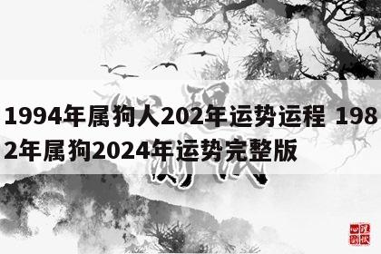 1994年属狗人202年运势运程 1982年属狗2024年运势完整版