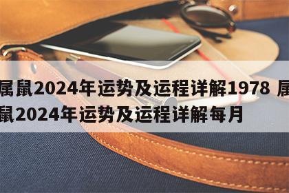 属鼠2024年运势及运程详解1978 属鼠2024年运势及运程详解每月