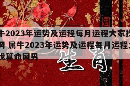 属牛2023年运势及运程每月运程大家找算命网 属牛2023年运势及运程每月运程大家找算命网男