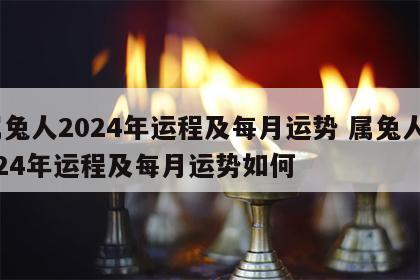 属兔人2024年运程及每月运势 属兔人2024年运程及每月运势如何