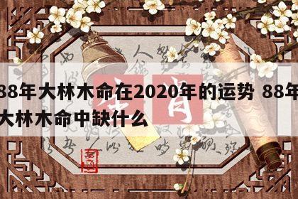 88年大林木命在2020年的运势 88年大林木命中缺什么