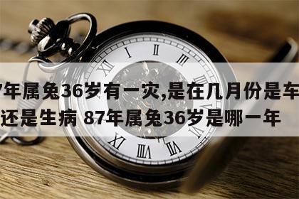 87年属兔36岁有一灾,是在几月份是车祸吗还是生病 87年属兔36岁是哪一年