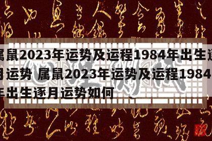 属鼠2023年运势及运程1984年出生逐月运势 属鼠2023年运势及运程1984年出生逐月运势如何