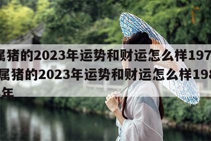 属猪的2023年运势和财运怎么样1971 属猪的2023年运势和财运怎么样1983年