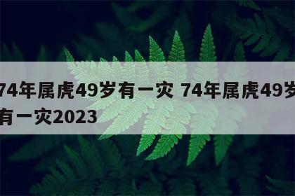 74年属虎49岁有一灾 74年属虎49岁有一灾2023