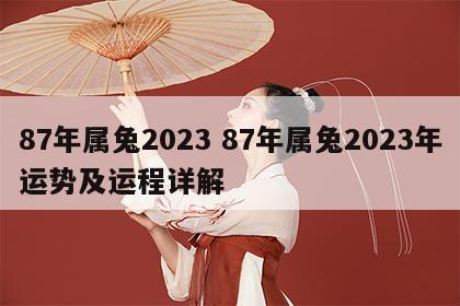 87年属兔2023 87年属兔2023年运势及运程详解