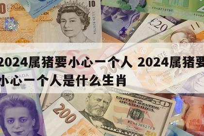 2024属猪要小心一个人 2024属猪要小心一个人是什么生肖