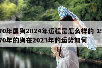 70年属狗2024年运程是怎么样的 1970年的狗在2023年的运势如何