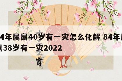 84年属鼠40岁有一灾怎么化解 84年属鼠38岁有一灾2022