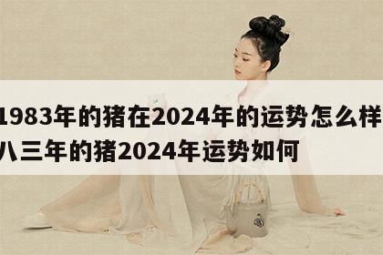 1983年的猪在2024年的运势怎么样 八三年的猪2024年运势如何