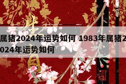 属猪2024年运势如何 1983年属猪2024年运势如何