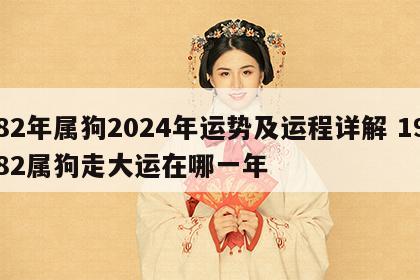 82年属狗2024年运势及运程详解 1982属狗走大运在哪一年