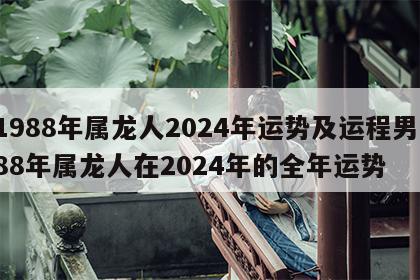 1988年属龙人2024年运势及运程男 88年属龙人在2024年的全年运势