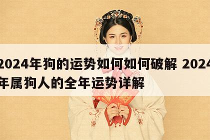 2024年狗的运势如何如何破解 2024年属狗人的全年运势详解