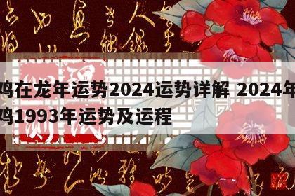 鸡在龙年运势2024运势详解 2024年鸡1993年运势及运程