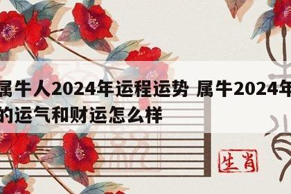 属牛人2024年运程运势 属牛2024年的运气和财运怎么样