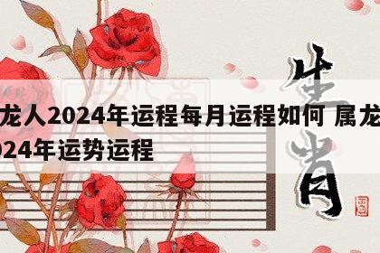 属龙人2024年运程每月运程如何 属龙人2024年运势运程