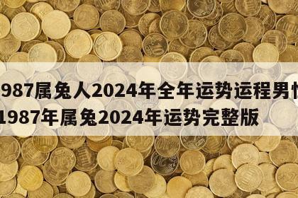1987属兔人2024年全年运势运程男性 1987年属兔2024年运势完整版