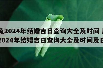 属兔2024年结婚吉日查询大全及时间 属兔2024年结婚吉日查询大全及时间及日期