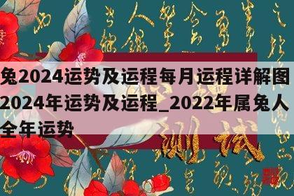 属兔2024运势及运程每月运程详解图 属兔2024年运势及运程_2022年属兔人的全年运势