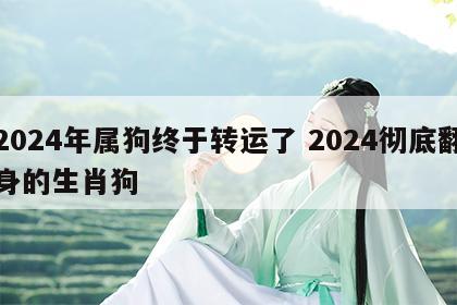 2024年属狗终于转运了 2024彻底翻身的生肖狗